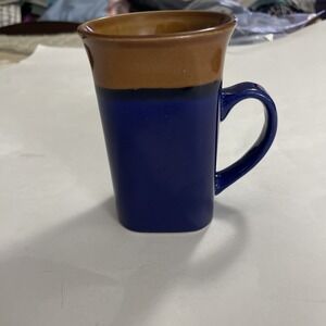 NWT Royal Norfork 2 Tone Brown + Blue Square Base Coffee/Coco Mug  Rustic Ranch